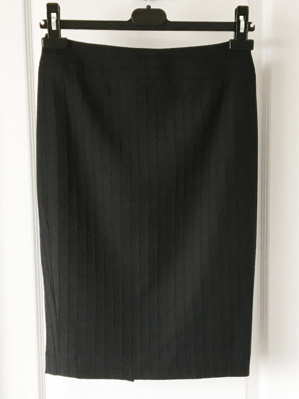 ARMANI COLLEZIONI Black Pinstripe Pencil Skirt